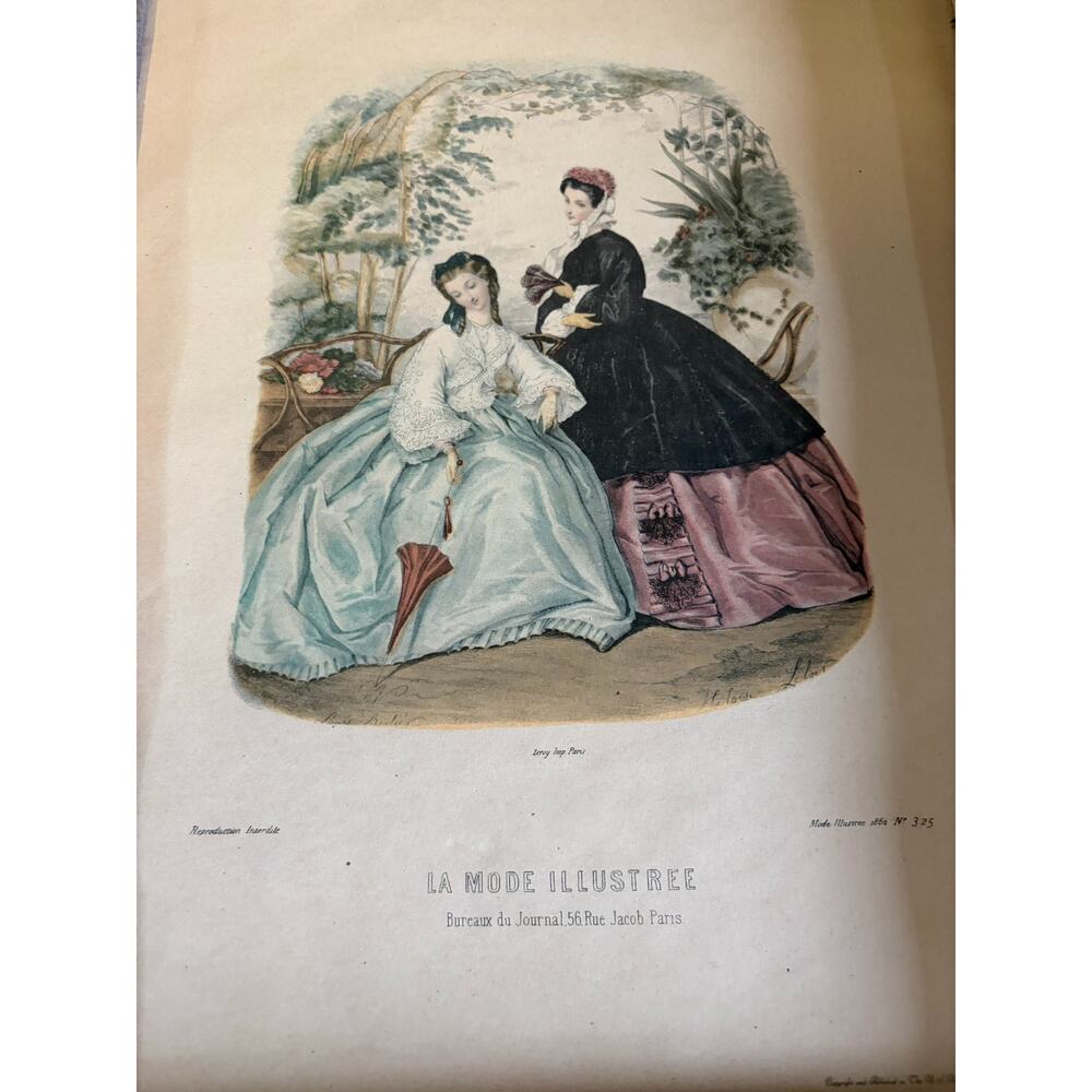 La Mode Illustree Paris 1860’s Fashion Victorian Framed Print Imp Leroy #325